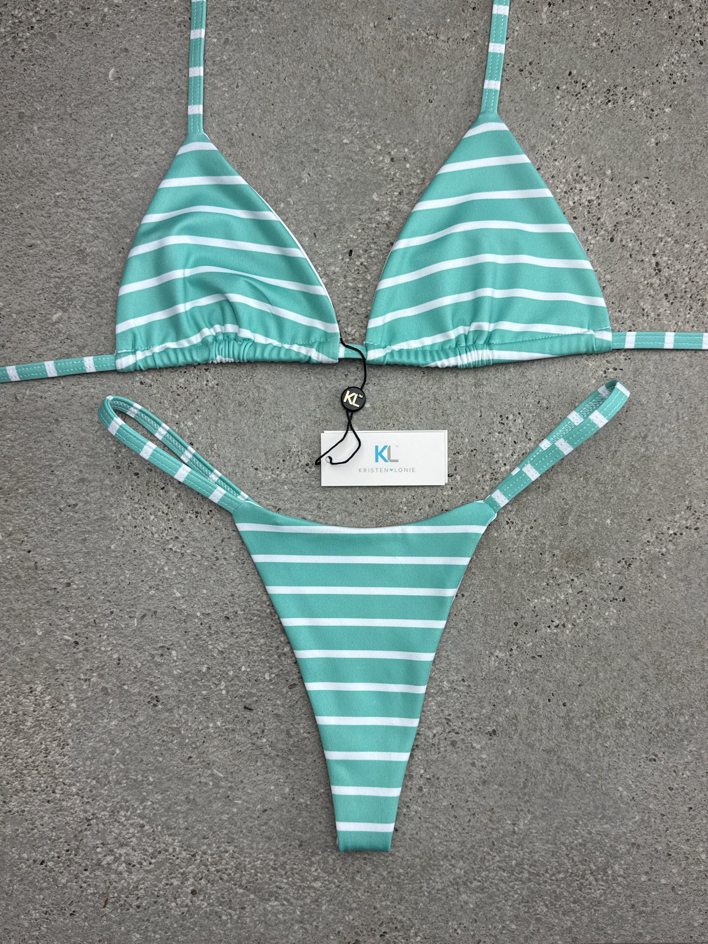 Nautical (Mint) Bikini Top