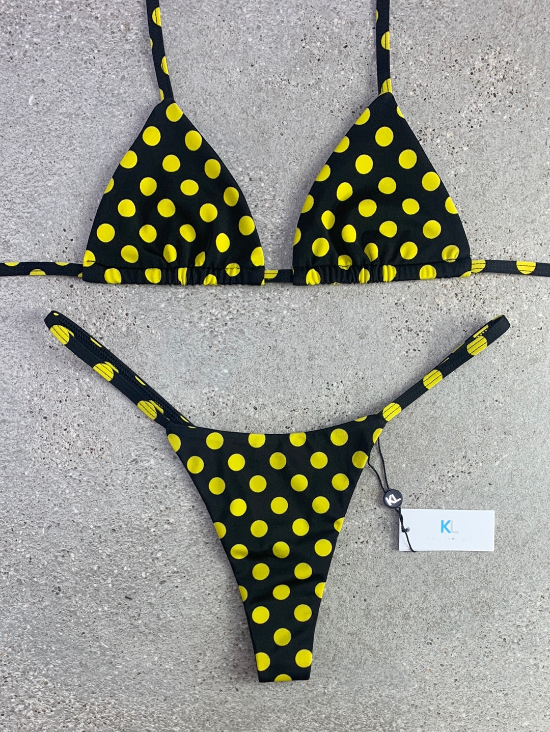 Yellow Polka Dot Bikini Top