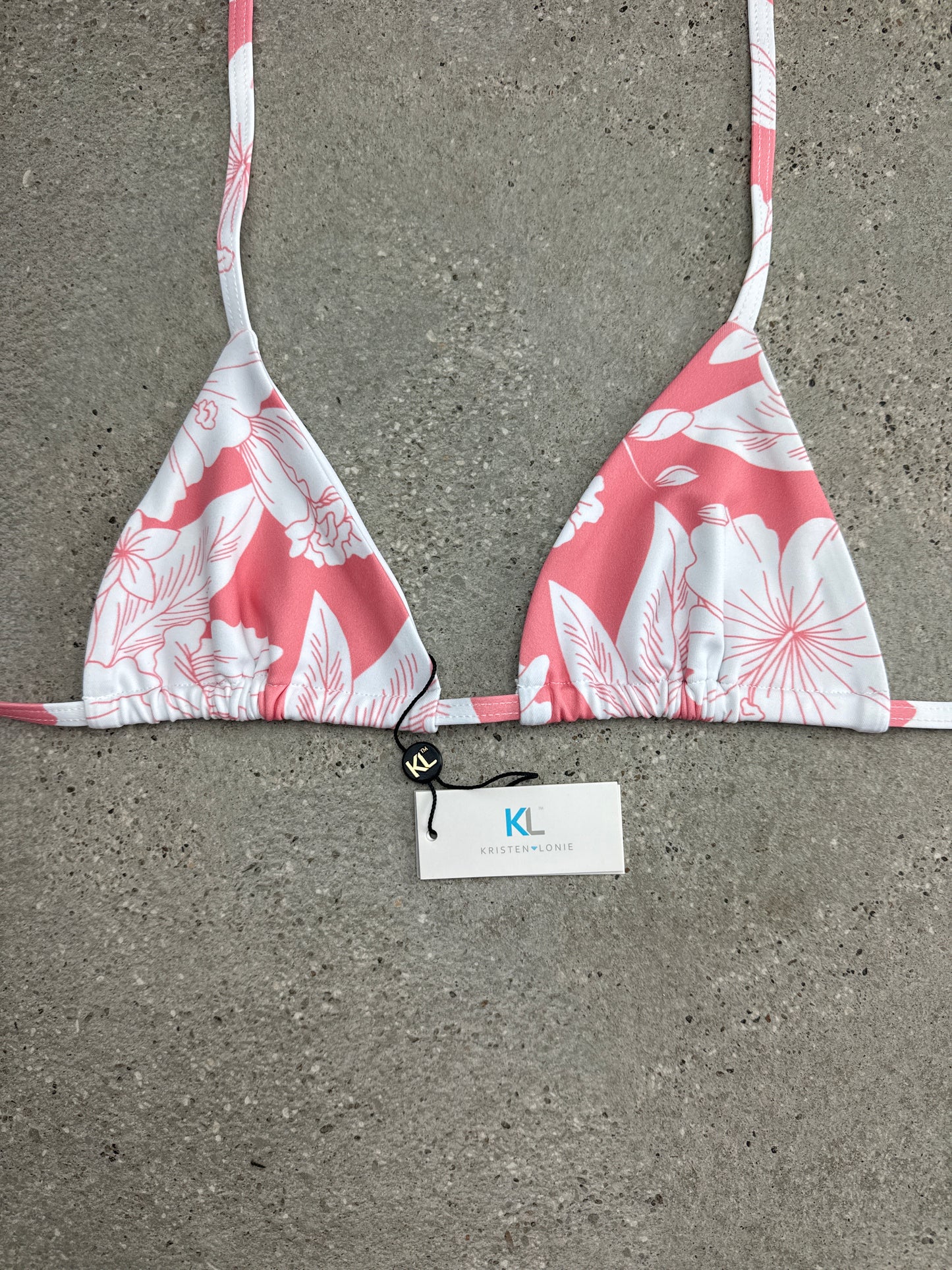 Frangipani Bikini Top (Peach)