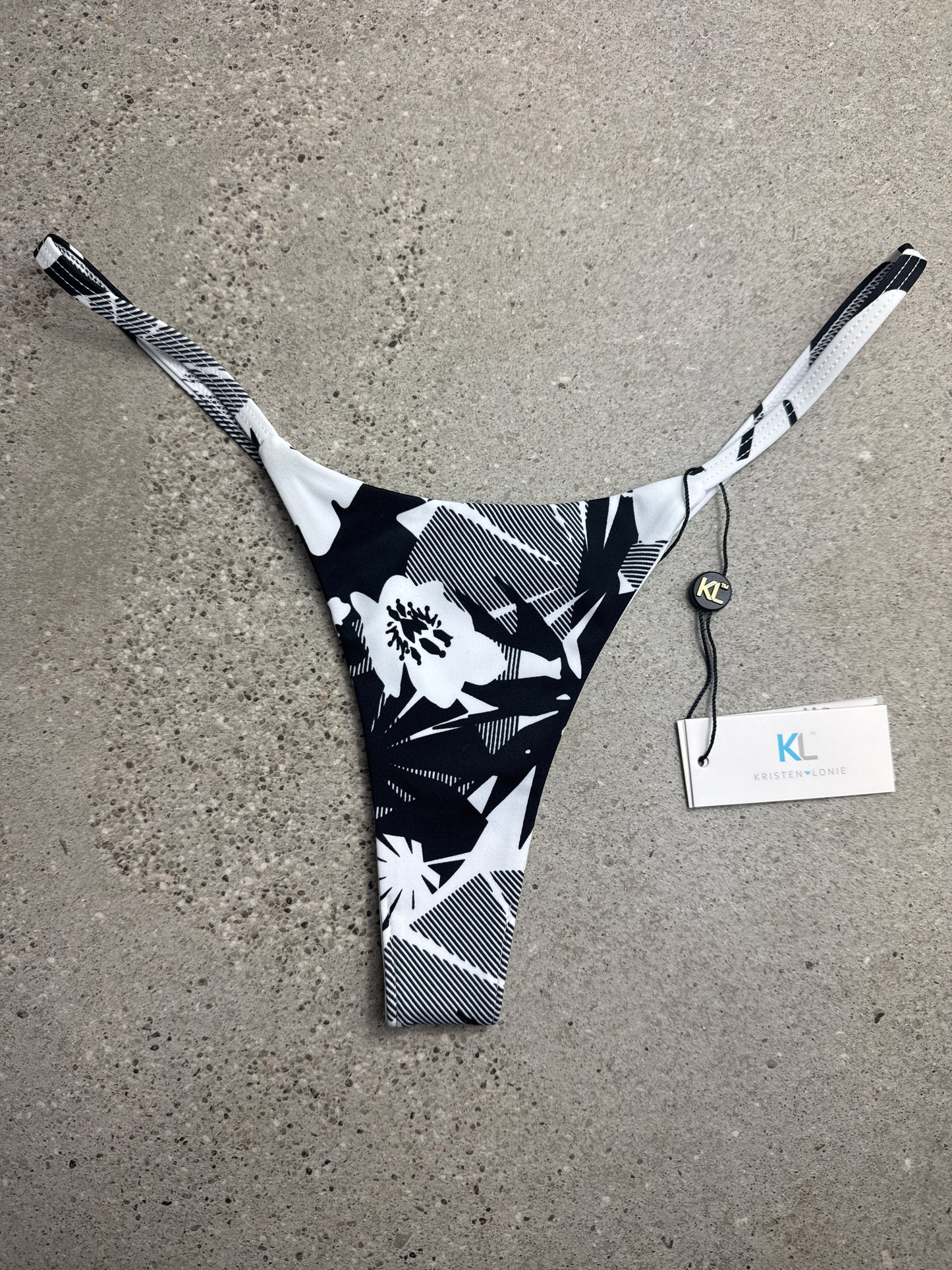 Black & White Floral Bikini Bottom