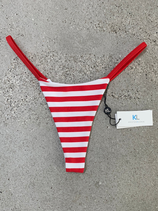 Parte inferior de rayas rojas y blancas