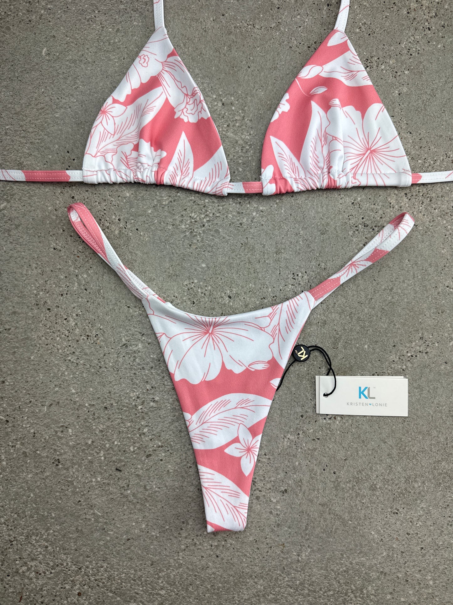 Frangipani Bikini Top (Peach)