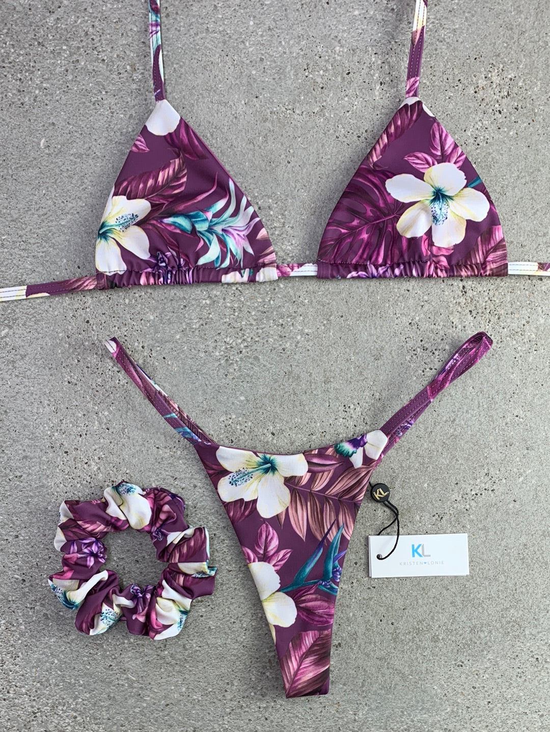 Hibiscus Island Bikini Top (Mauve)