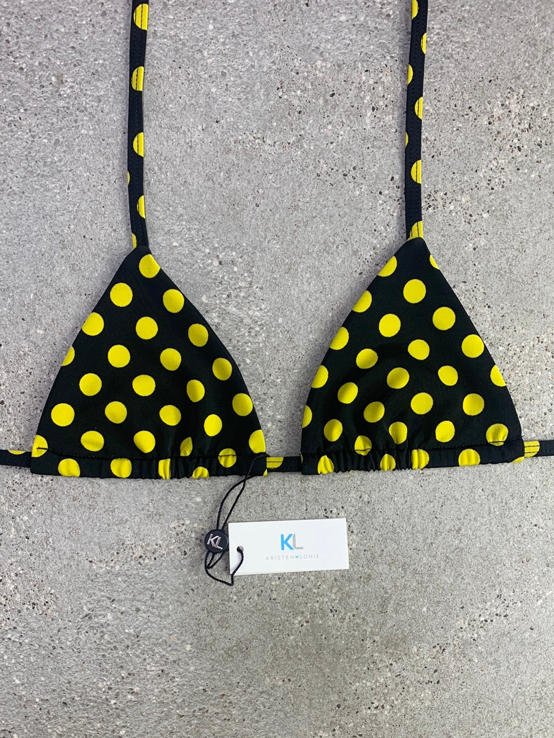 Yellow Polka Dot Bikini Top