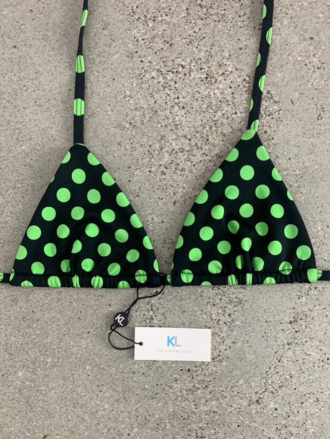 Green Polka Dot Bikini Top