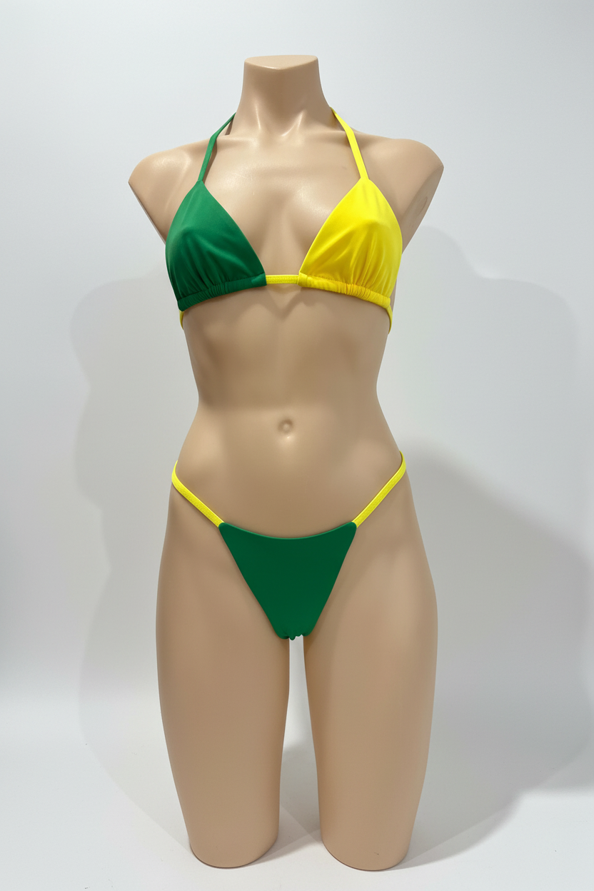 Green/Yellow Bikini Top