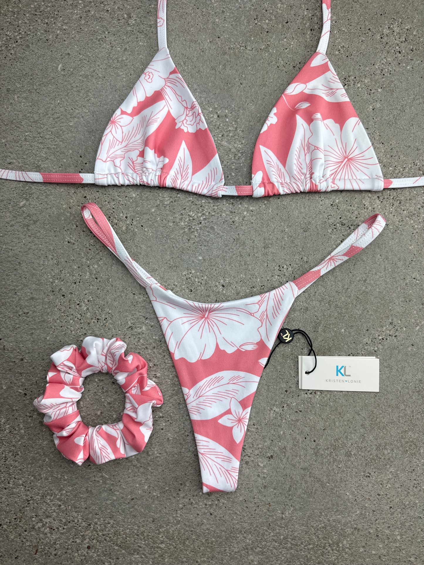 Frangipani Bikini Top (Peach)