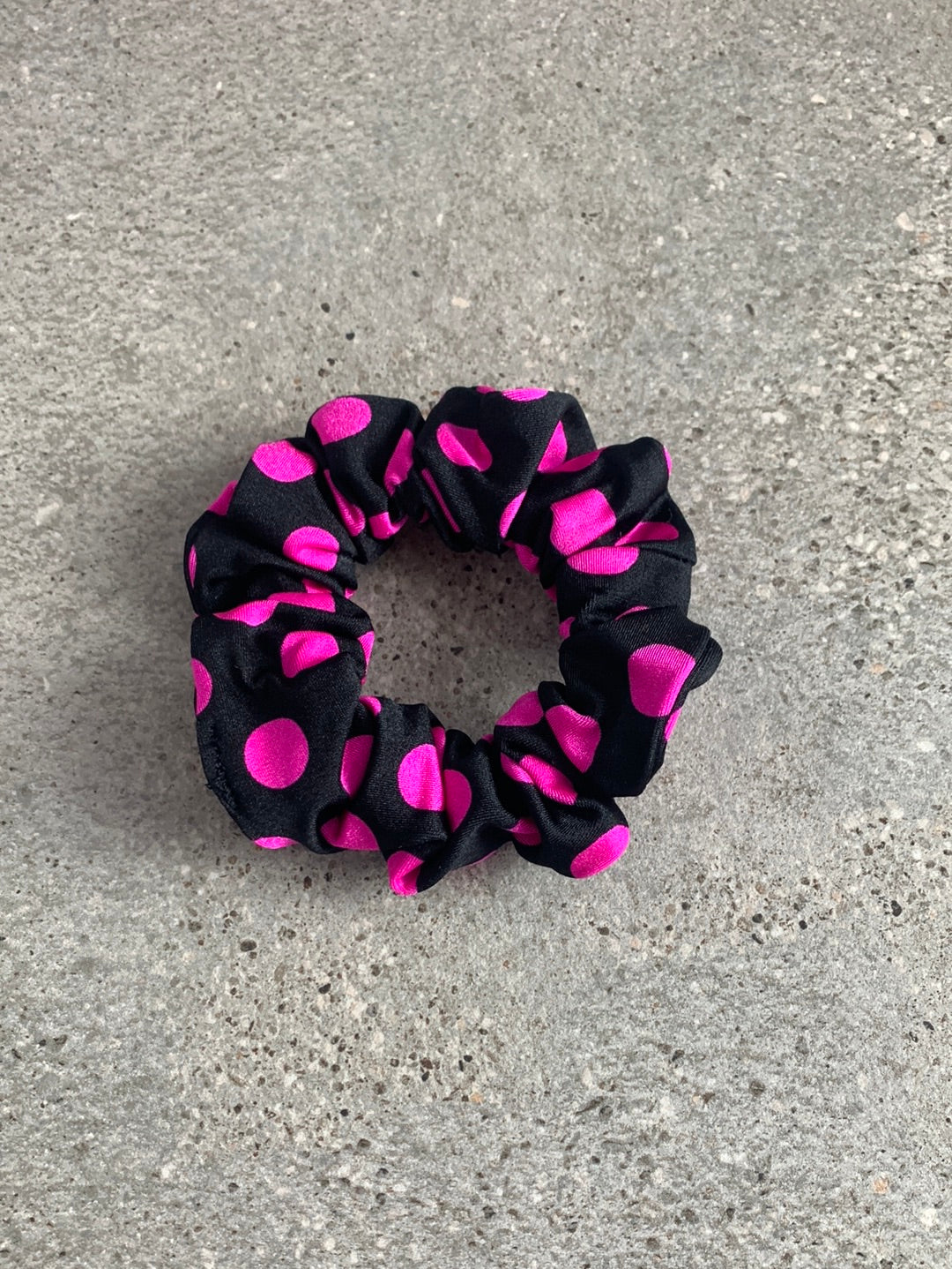 Hot Pink Polka Dot Scrunchie