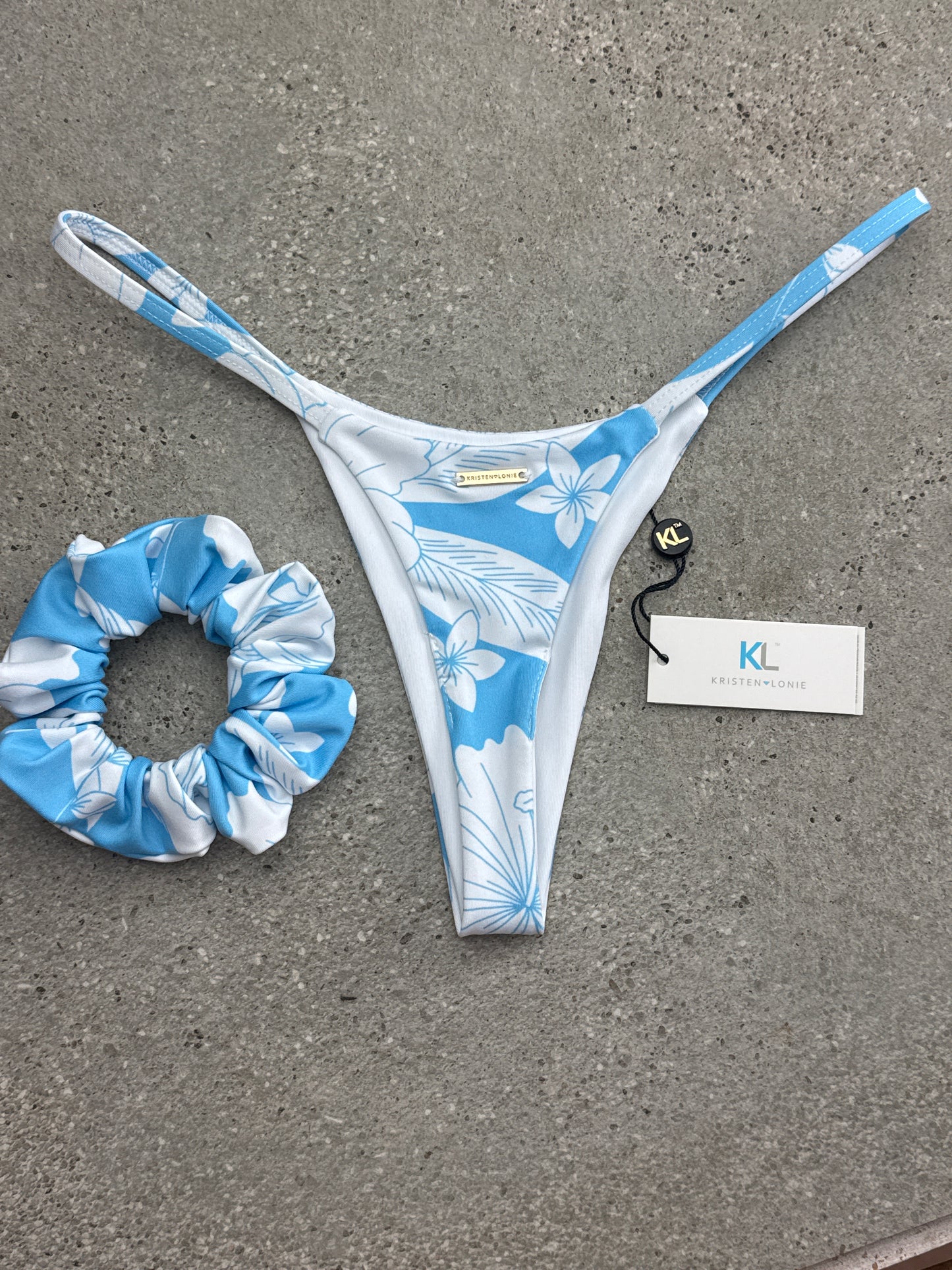 Frangipani Bikini Bottom (Baby Blue)