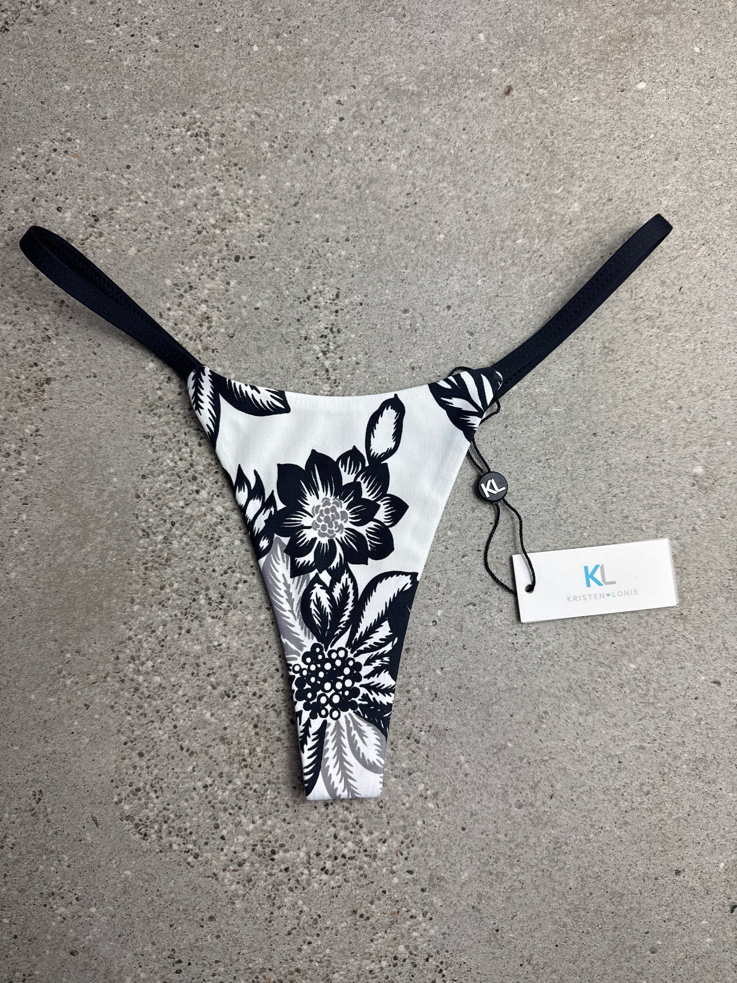 Black & Grey Floral Bikini Bottom