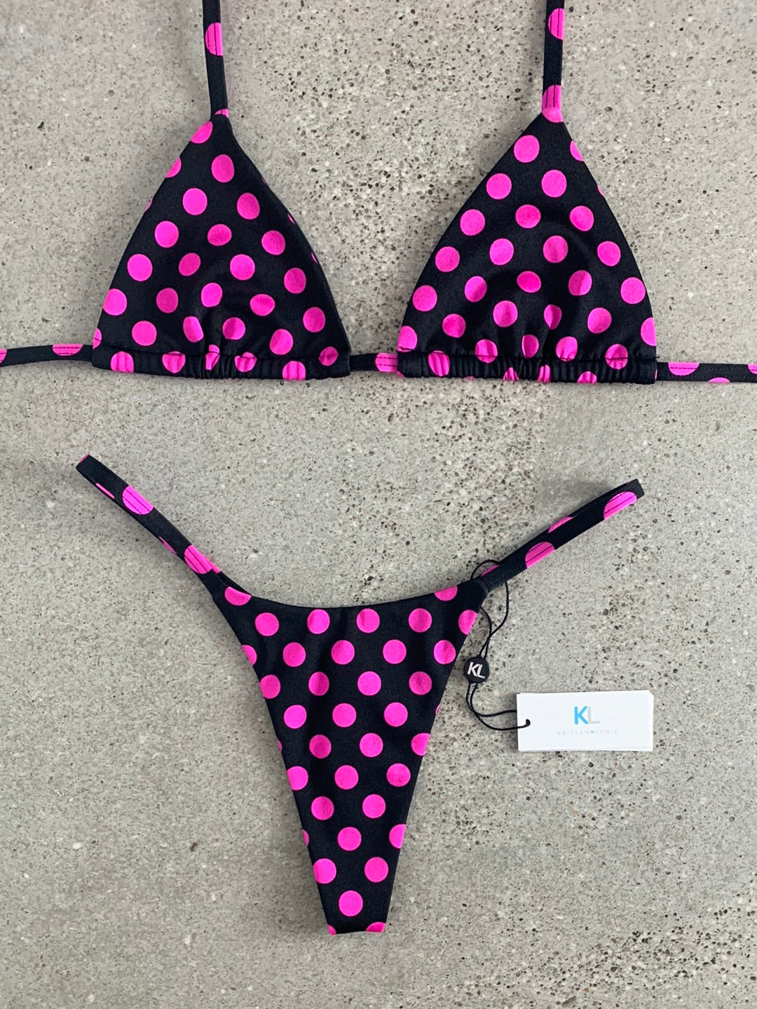 Hot Pink Polka Dot Bikini Top