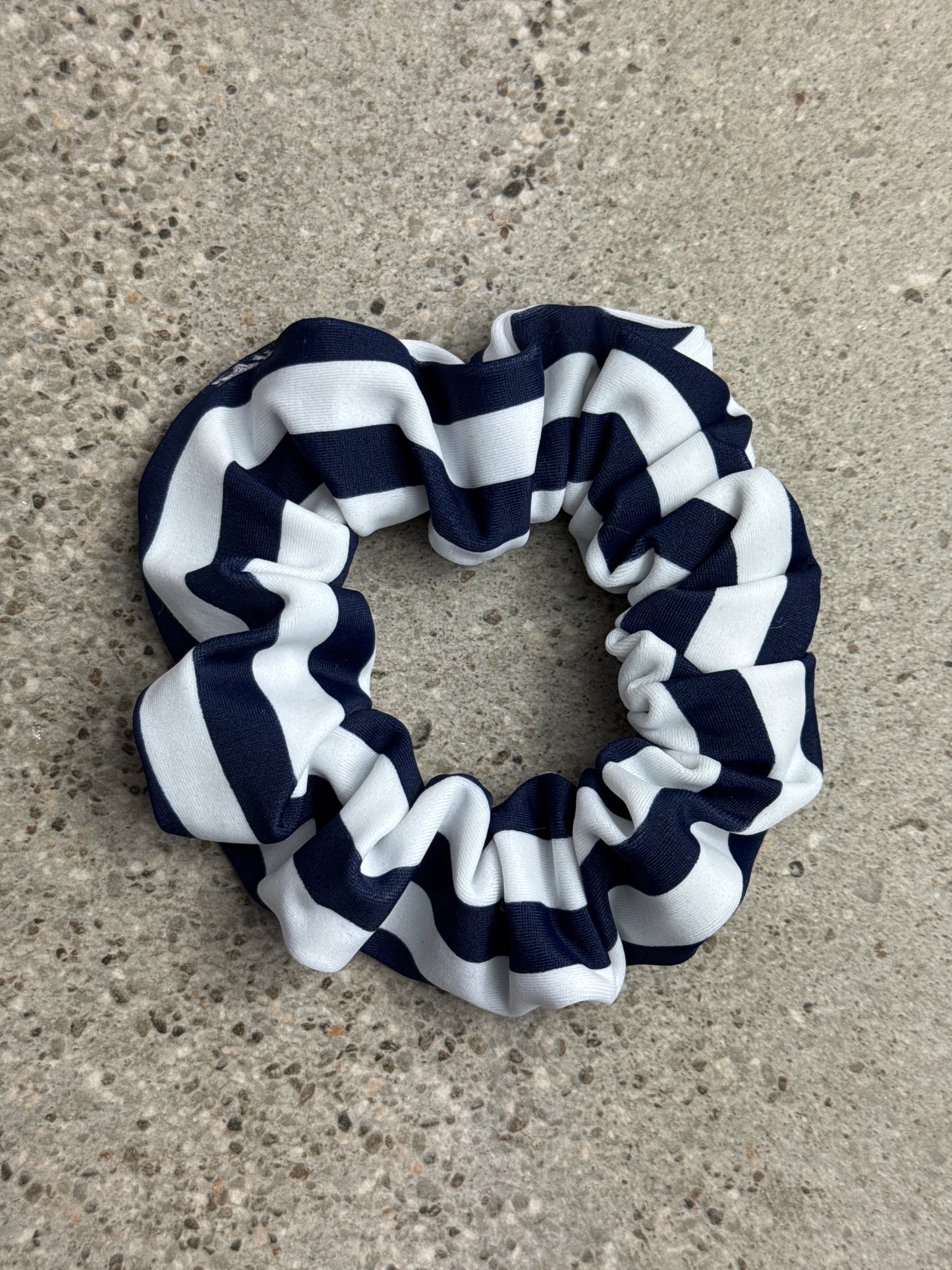 Navy & White Stripe Hair Scrunchie