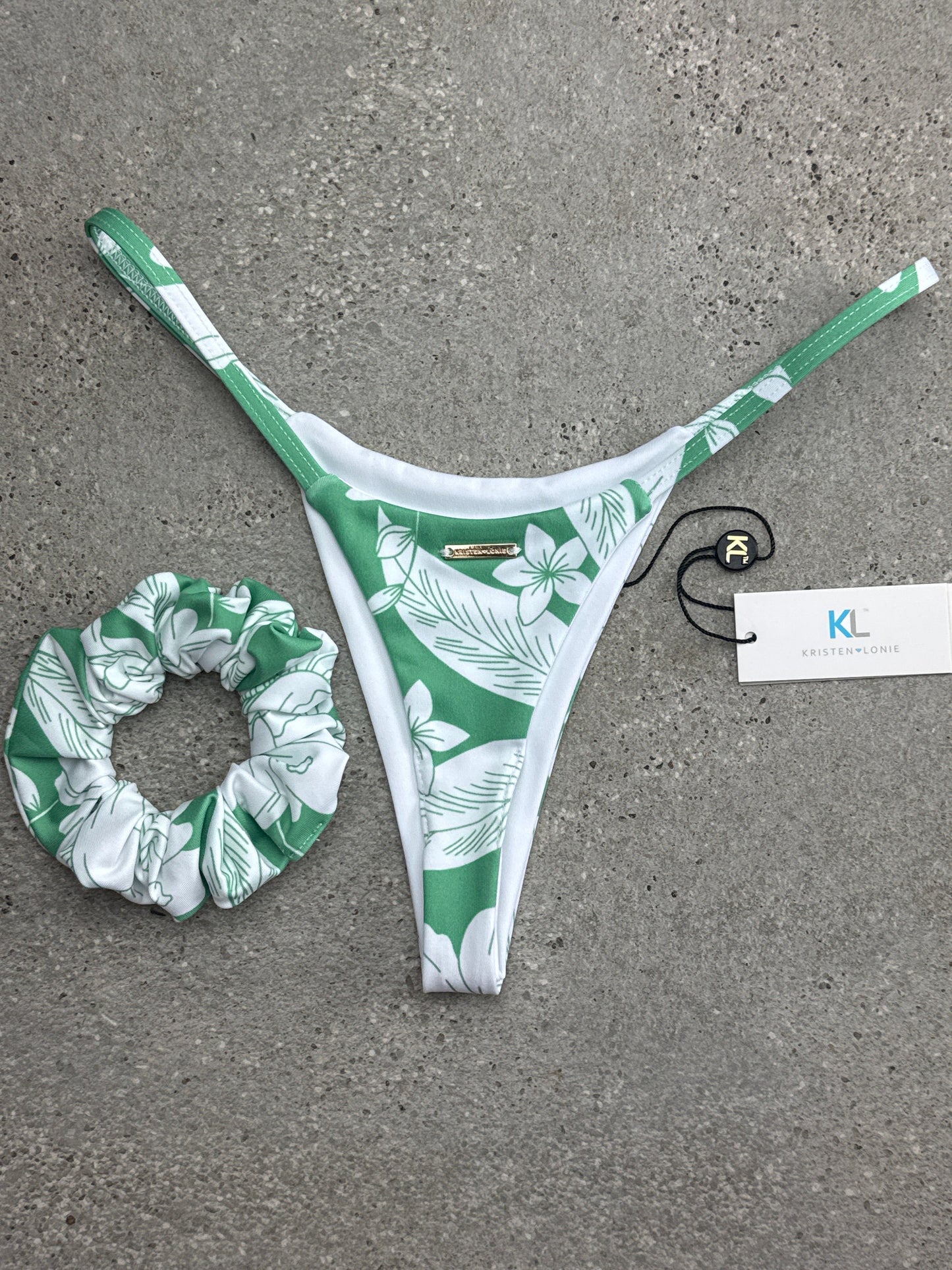 Frangipani Bikini Bottom (Green)