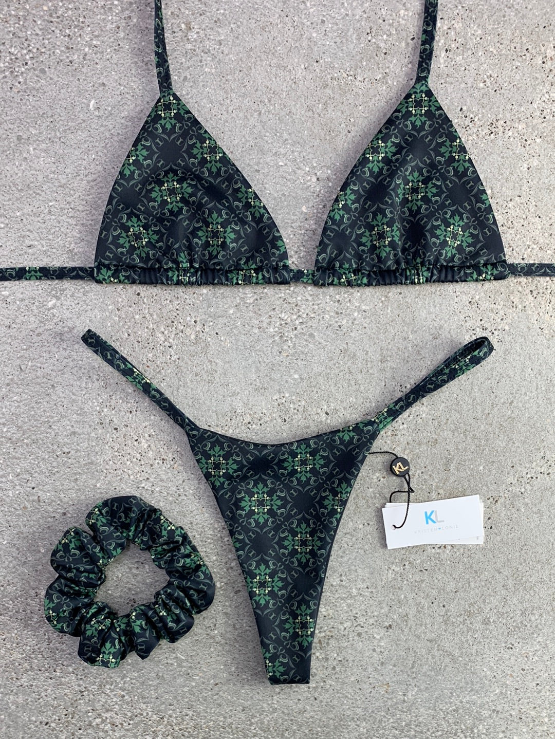 Green Kaleido Bikini Top