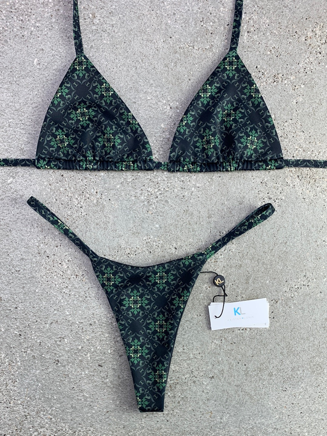 Green Kaleido Bikini Top