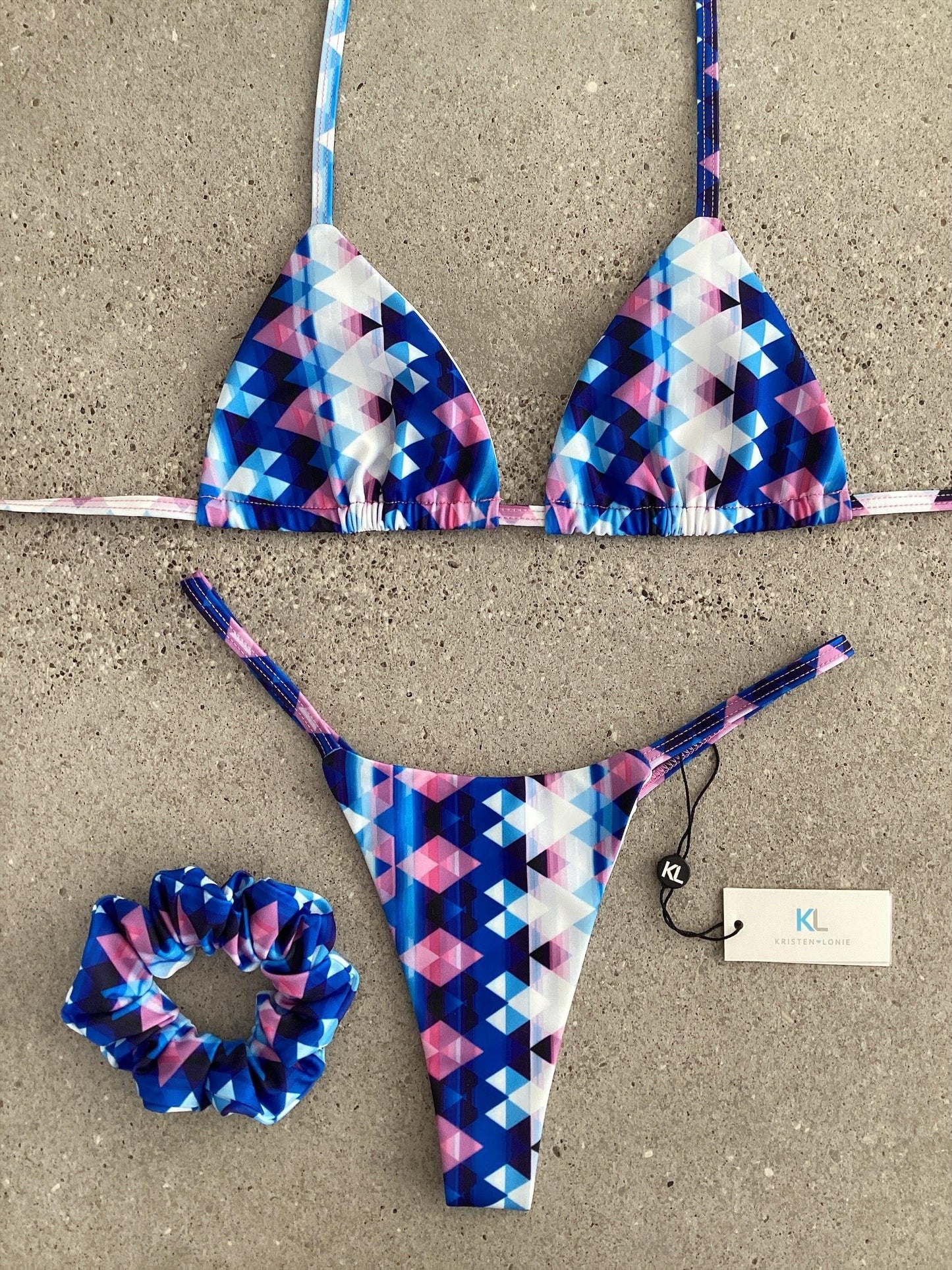 Cobalt Aztec Bikini Top - Kristen Lonie Swimwear