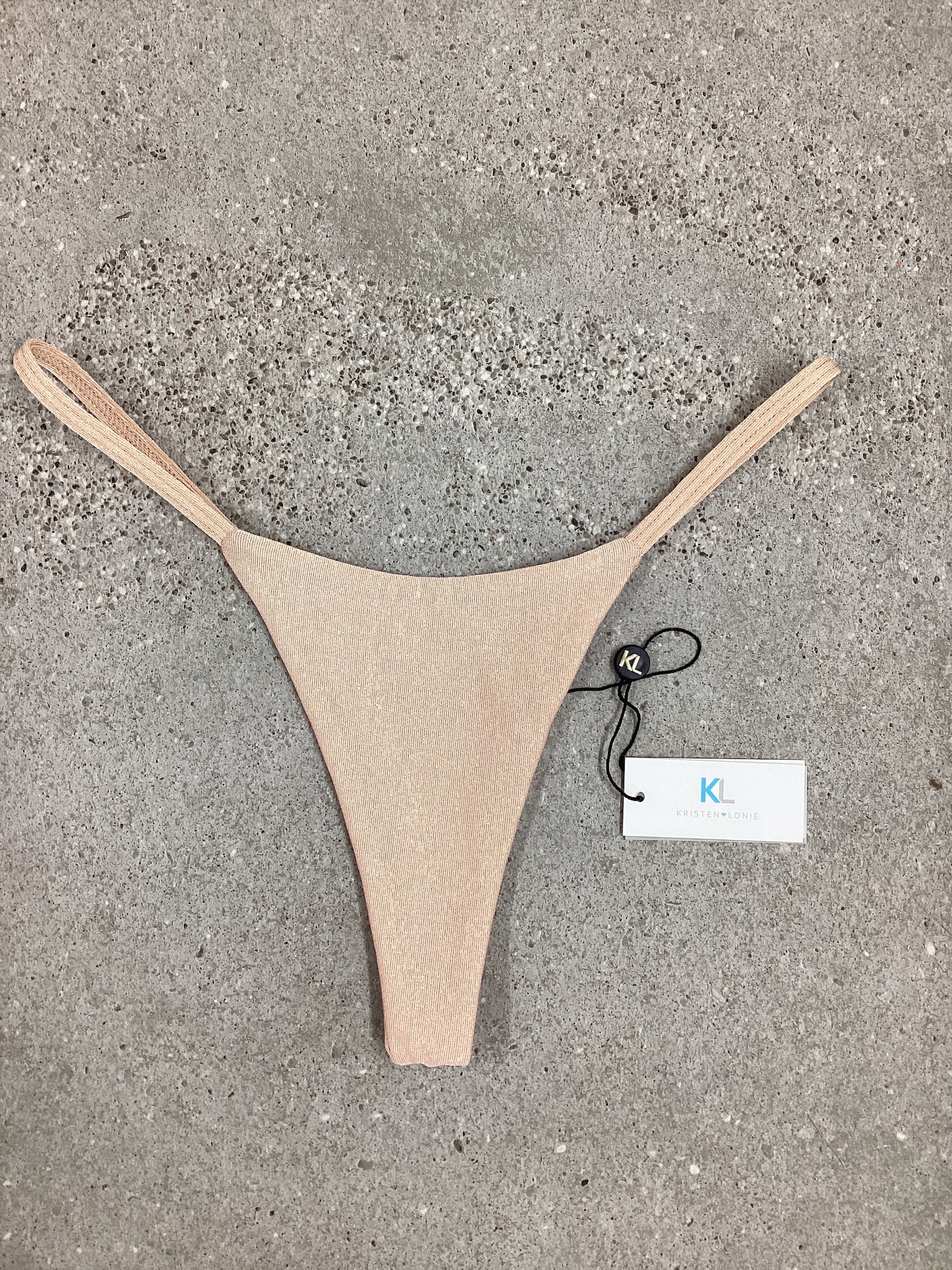 Champagne Shimmer Bikini Bottom – Kristen Lonie Swimwear