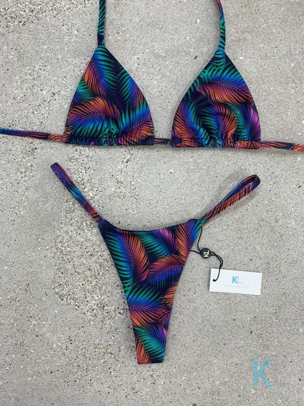 Tropical Leaf Bikini Top - Kristen Lonie Swimwear