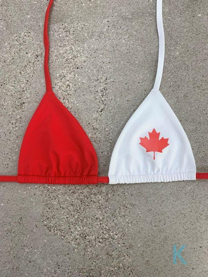 Canadian Flag Bikini Top - Kristen Lonie Swimwear