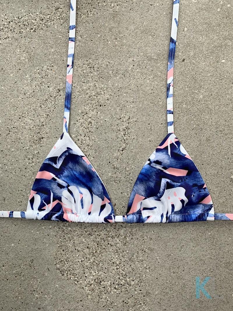 Blue/Pink Rainforest Bikini Top - Kristen Lonie Swimwear