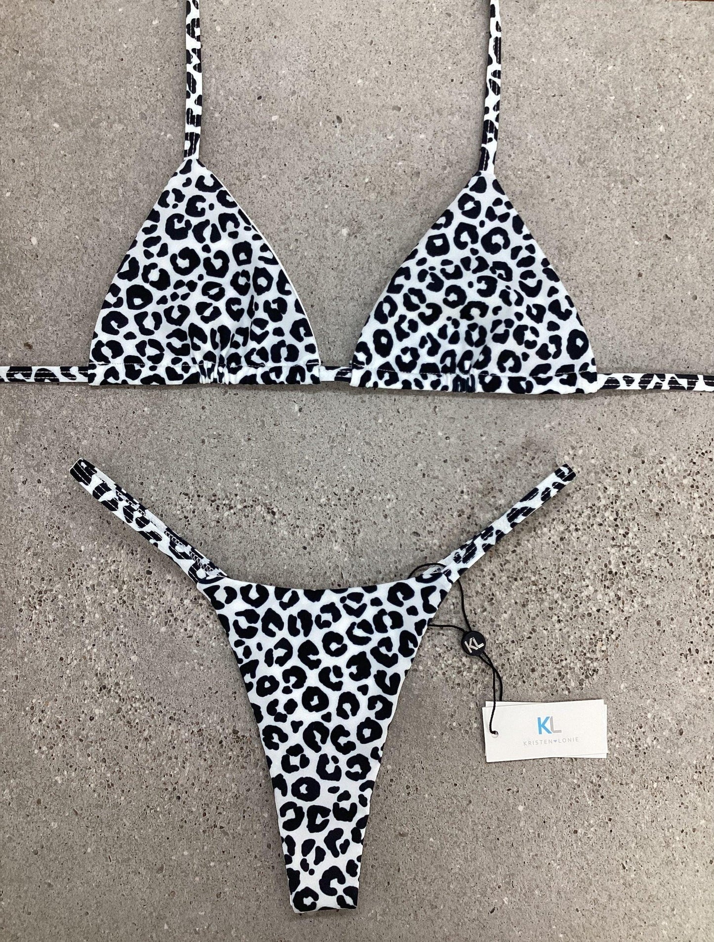 Snow Leopard Bikini Top - Kristen Lonie Swimwear
