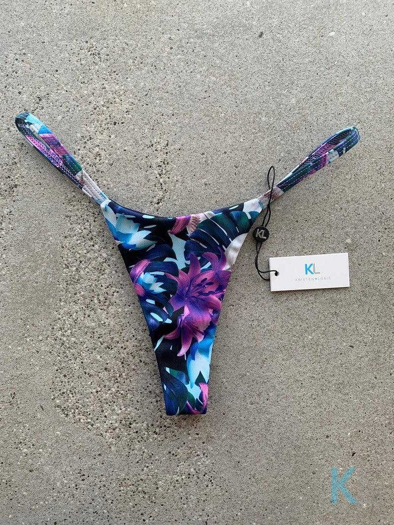 Tropical Vibe (Blue) Bikini Bottom - Kristen Lonie Swimwear