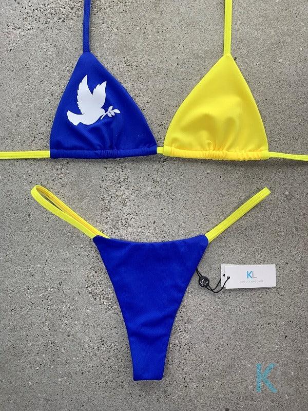 Ukraine Peace Bikini Top - Kristen Lonie Swimwear