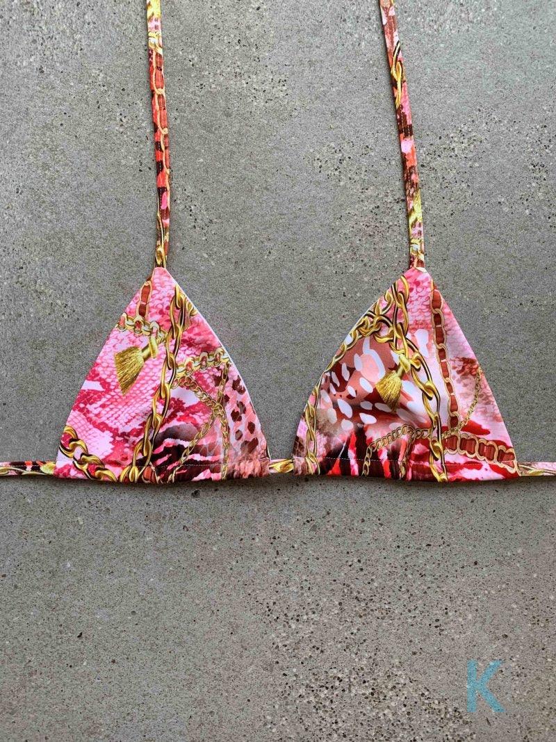 Safari (Pink) Bikini Top - Kristen Lonie Swimwear