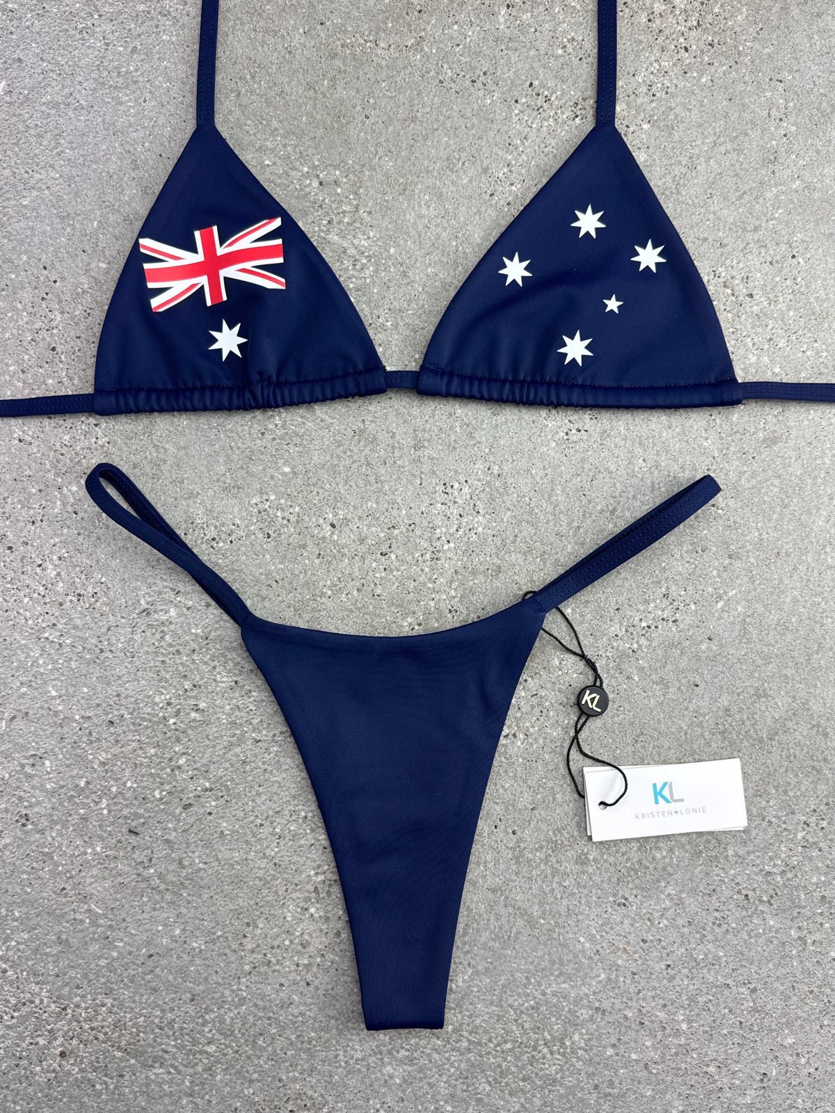 Australian Flag Bikini Top ( Navy) – Kristen Lonie Swimwear
