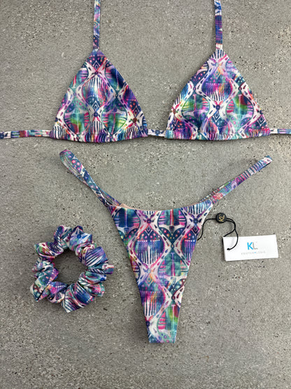 Rustic Aztec Bikini Top (Purple/Green)