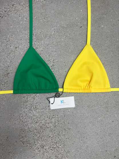 Green/Yellow  Bikini Top