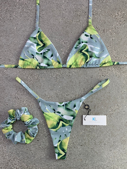 Top de bikini Rainforest lima/gris