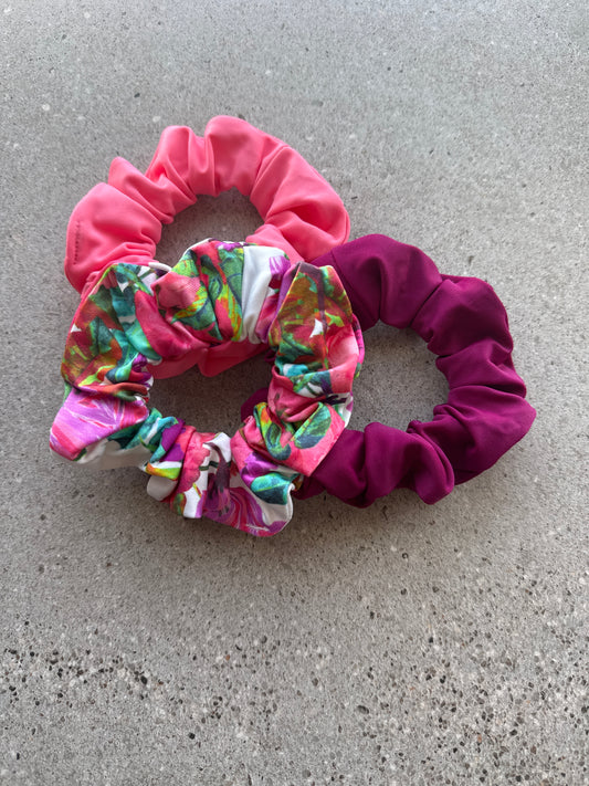 3 Piece Hair Scrunchie Set (Rose Garden)