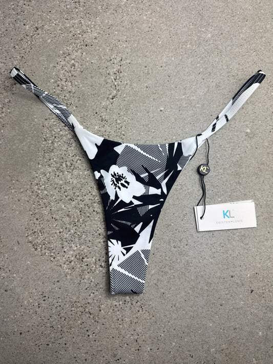 Black & White Floral Bikini Bottom