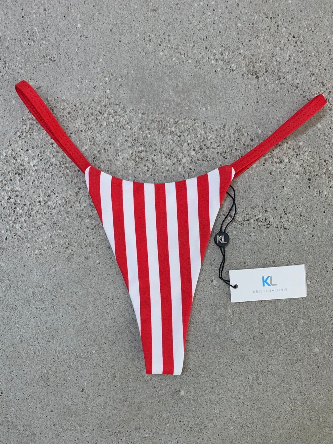 Red Nautical Stripe Bikini Bottom