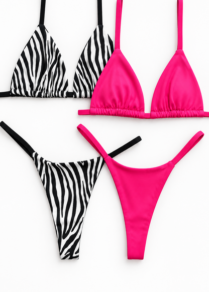 Electric Pink & Zebra Bikini Bundle