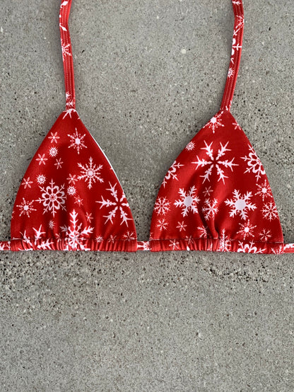 Snowflake on Red Bikini Top
