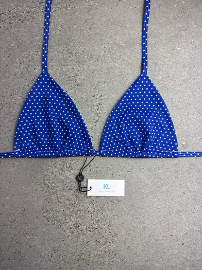 Blue Polka Dot Bikini Top