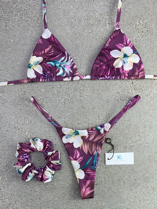 Hibiscus Island Bikini Top (Mauve)