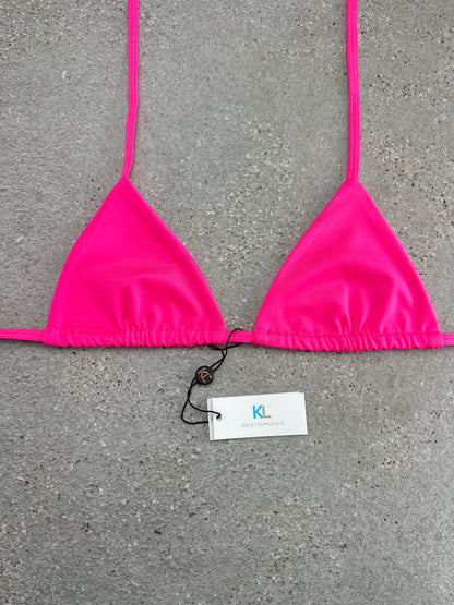 Electric Pink Bikini Top (With Light Pink Stitching)