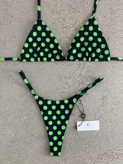 Green Polka Dot Bikini Top
