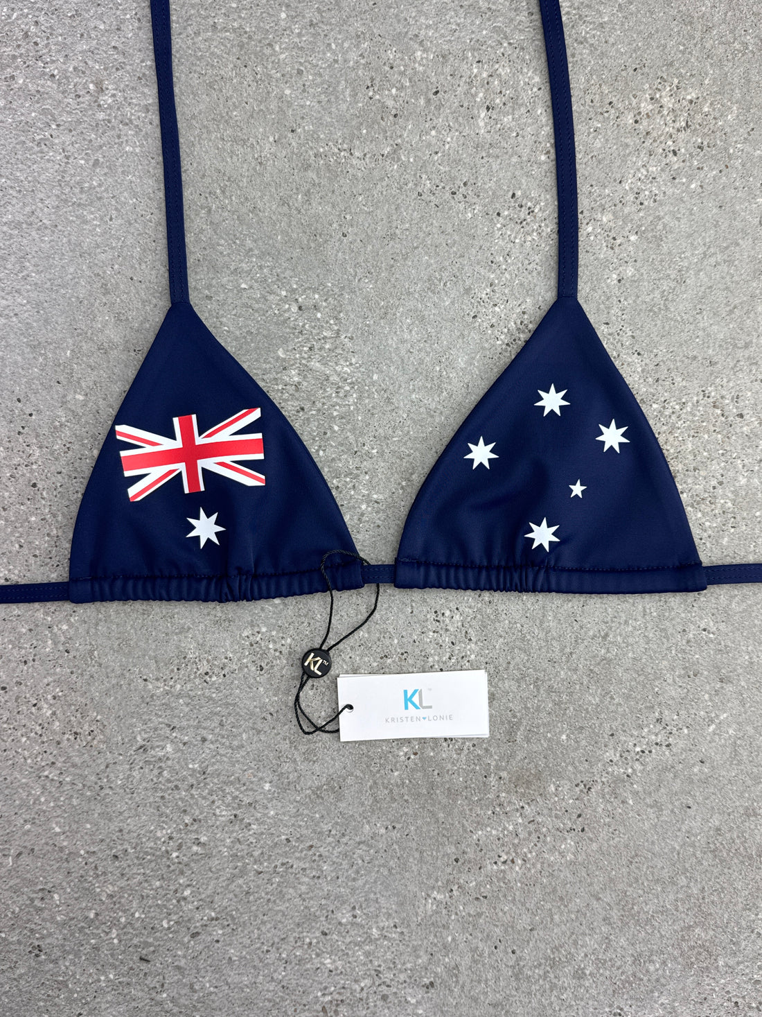 Australian Flag Bikini Top ( Navy) – Kristen Lonie Swimwear