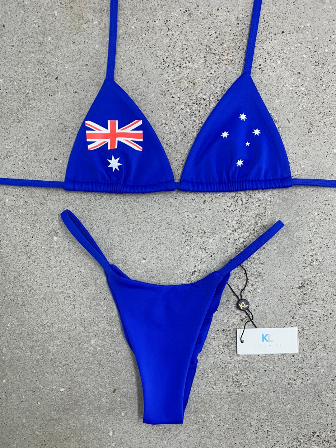 Womens High Cut Brazilian Swim Suit bottom in Wet Look Royal Blue
