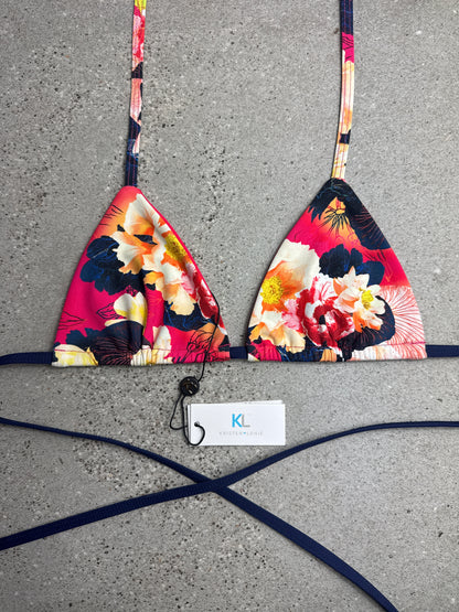 Summer Bliss Floral Bikini Top (w/Navy back strap)