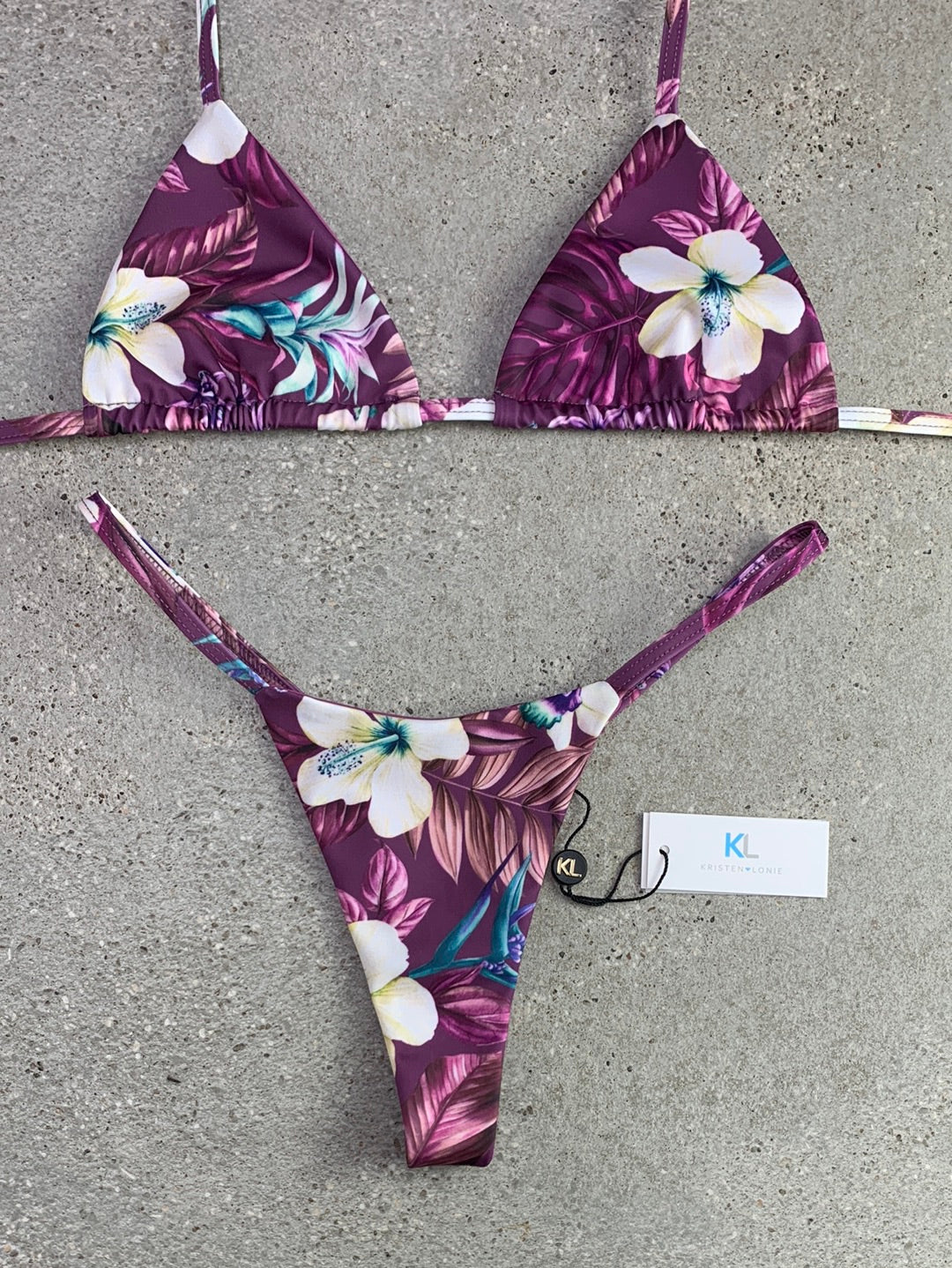Hibiscus Island Bikini Top (Mauve)