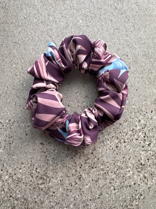 Birds of Paradise (Chocolate/Mauve) Hair Scrunchie