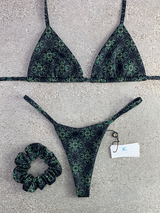 Top de bikini caleido verde