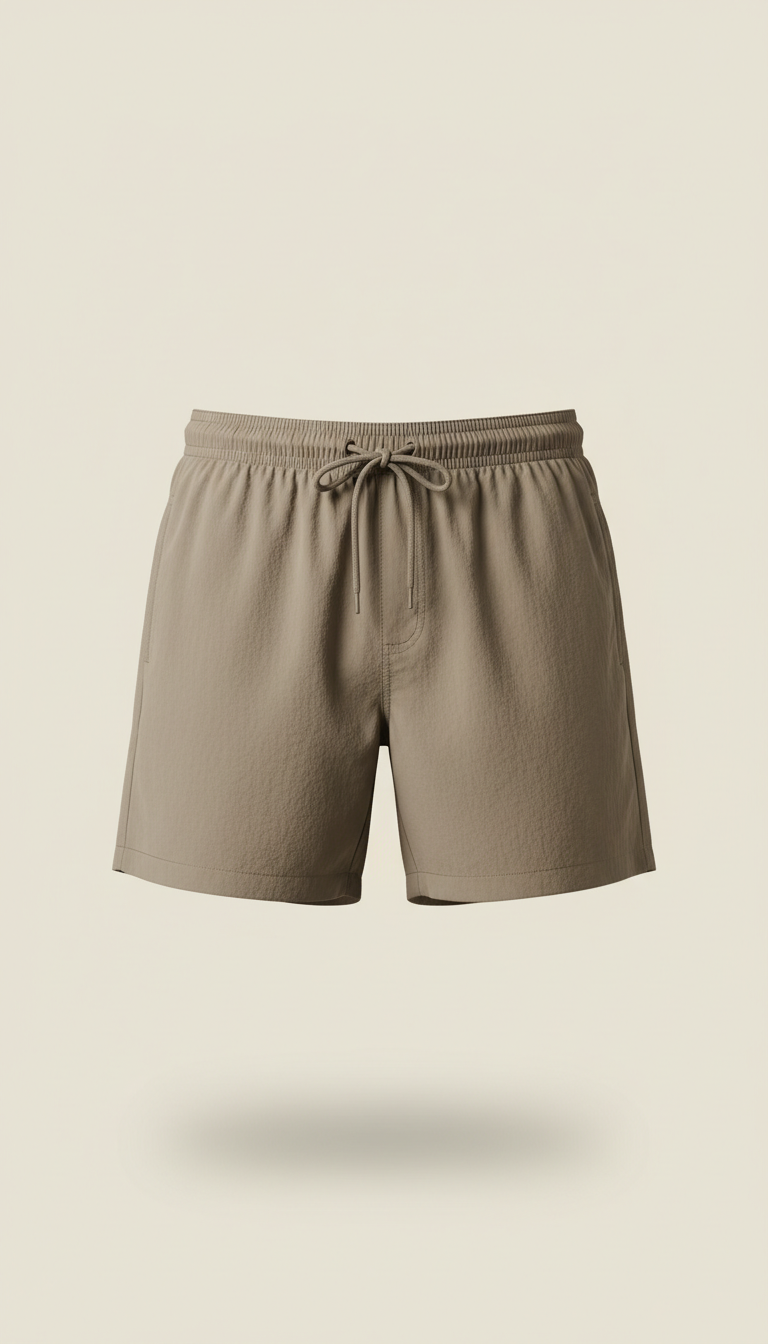 Minimalist Swim Shorts in Driftwood Taupe