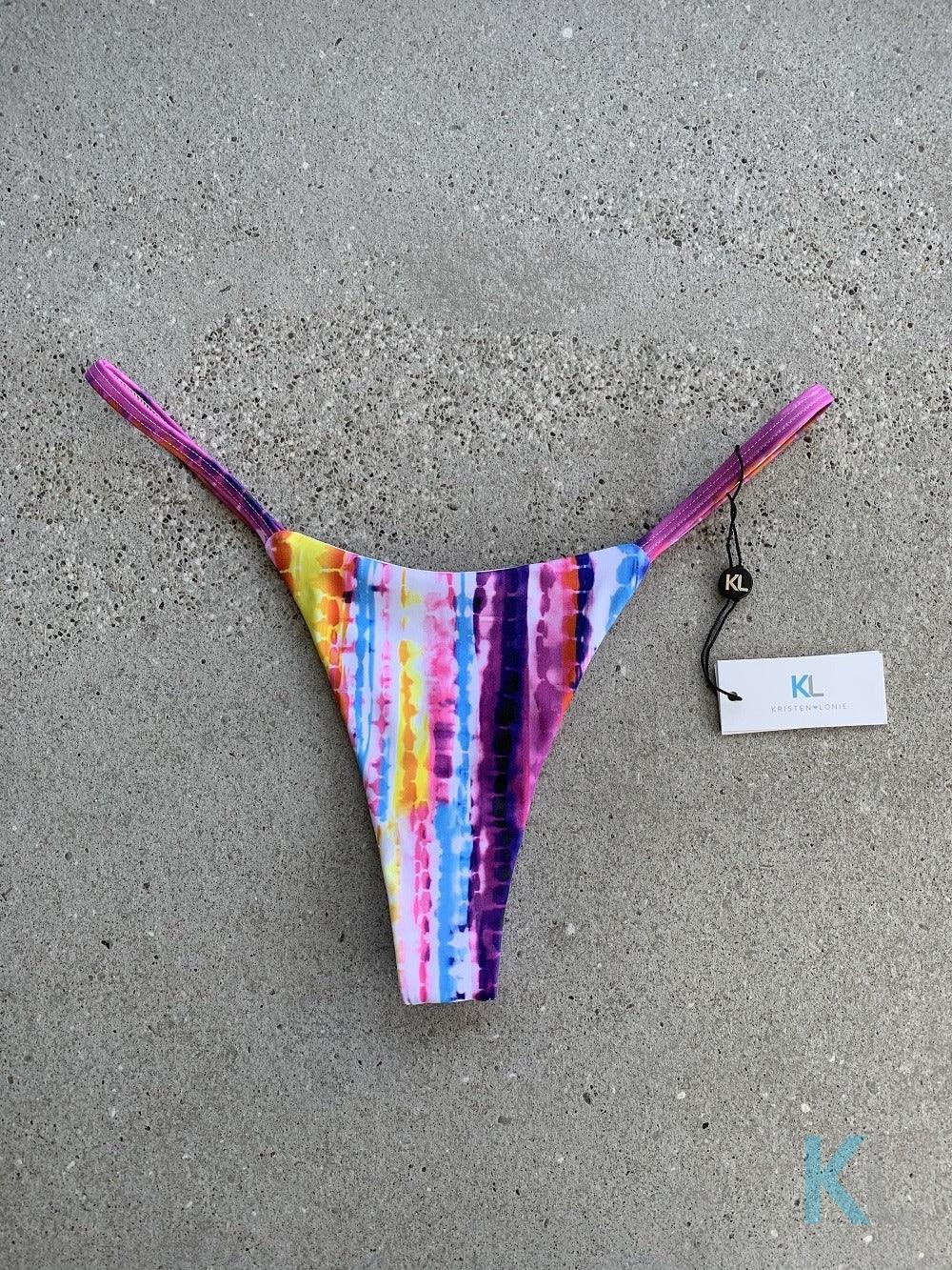 Tie Dye Stripe Bikini Bottom - Kristen Lonie Swimwear