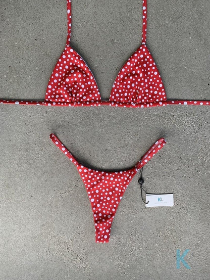 Red Polka Dot Bikini Top - Kristen Lonie Swimwear